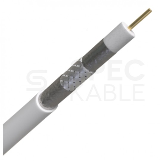Kabel koncentryczny 75ohm RG6 tc’685CU Trishield 1,02/4,7/6,9mm Cu (oplot Al 80%) biały B2ca antenowy wewnętrzny bezhalogenowy ELPIO