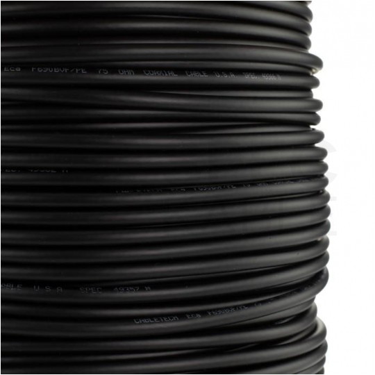 Kabel koncentryczny 75ohm RG6ż Dual-Shield 1,0/4,8/7,0mm Cu (oplot Al) antenowy zewnętrzny żelowany czarny Cabletech