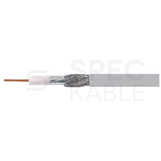Kabel koncentryczny 75ohm Triset-113 Tri-Shield 1,13/4,8/6,8mm Cu (oplot Al 81%) antenowy wewnętrzny biały Triset