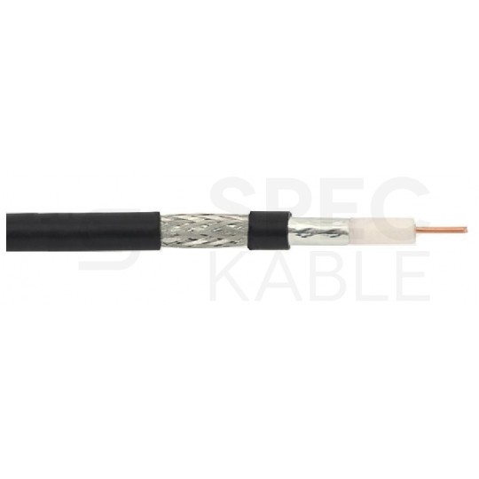 Kabel koncentryczny 75ohm Triset-113 Tri-Shield 1,13/4,8/6,8mm Cu (oplot Al 81%) antenowy zewnętrzny żelowany czarny Triset