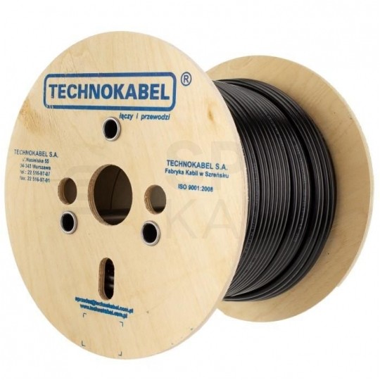 Kabel koncentryczny 75ohm XWDXpek Dual-Shield 1,0/4,8/6,8mm Cu (oplot CuSn) antenowy zewnętrzny suchy czarny Technokabel