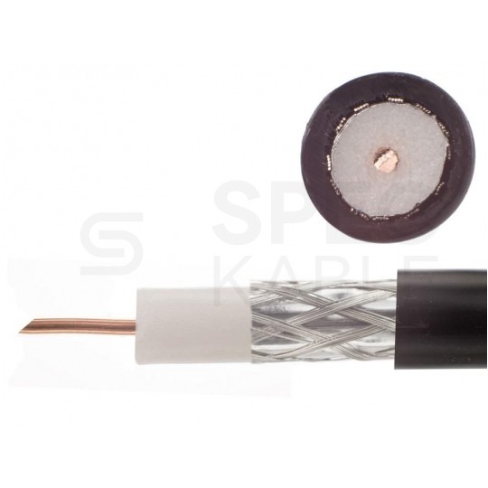 Kabel koncentryczny 75ohm XWDXpek Dual-Shield 1,0/4,8/6,8mm Cu (oplot CuSn) antenowy zewnętrzny suchy czarny Technokabel