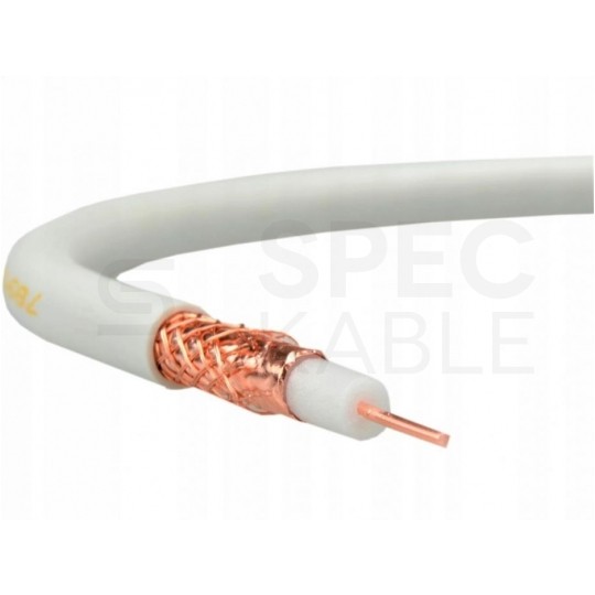 Kabel koncentryczny 75ohm YWDXpek HD-1000 1,15/4,8/6,6mm Cu (oplot Cu) biały antenowy wewnętrzny Elektrokabel