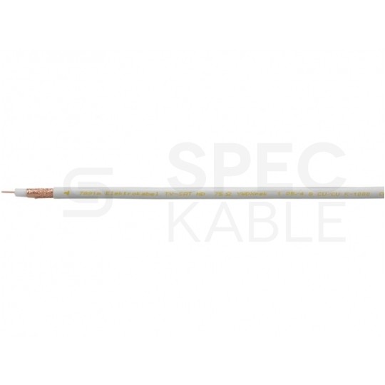 Kabel koncentryczny 75ohm YWDXpek K-1000 Dual-Shield 1,05/4,8/6,6mm Cu (oplot Cu) antenowy wewnętrzny biały Elektrokabel
