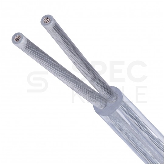 Kabel mieszkaniowy OMY / H03VV-F 2x0,5mm2 transparentny 300/300V giętki linka Alkri