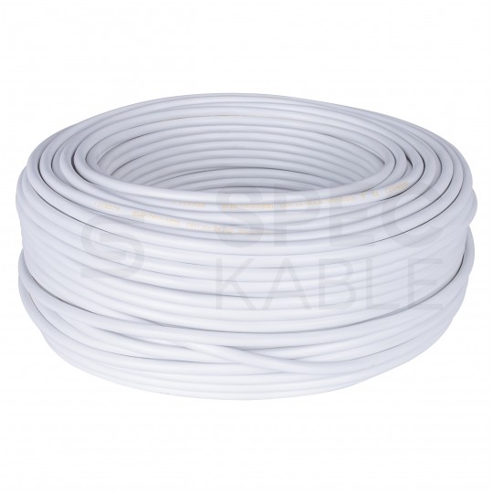 Kabel mieszkaniowy OMY / H03VV-F 2x0,75mm2 biały 300/300V giętki linka Elektrokabel