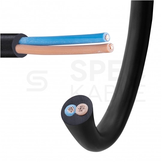 Kabel mieszkaniowy OMY / H03VV-F 2x0,75mm2 czarny 300/300V giętki linka Mercor