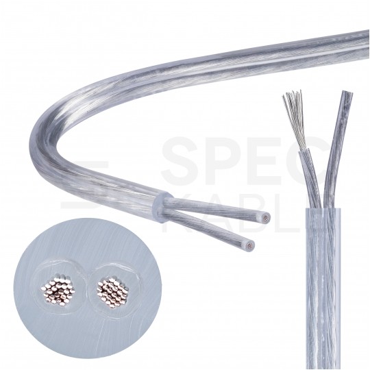 Kabel mieszkaniowy OMY / H03VV-F 2x0,75mm2 transparentny 300/300V giętki linka Alkri