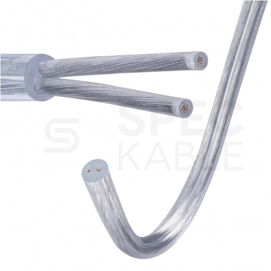 Kabel mieszkaniowy OMY / H03VV-F 2x0,75mm2 transparentny 300/300V giętki linka Alkri