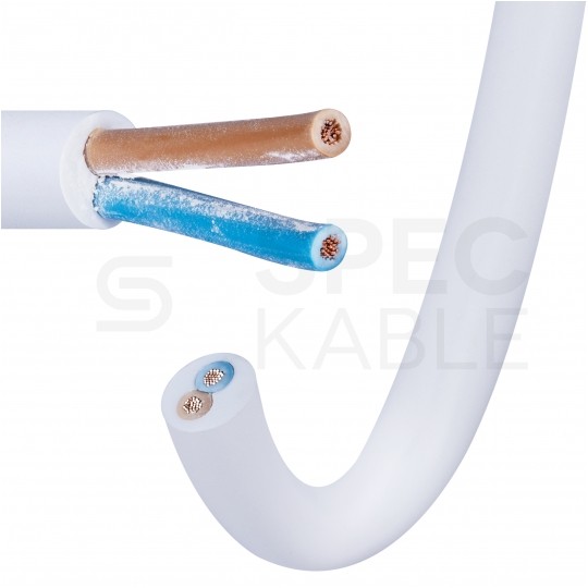 Kabel mieszkaniowy OMY / H03VV-F 2x1,5mm2 biały 300/300V giętki linka Mercor