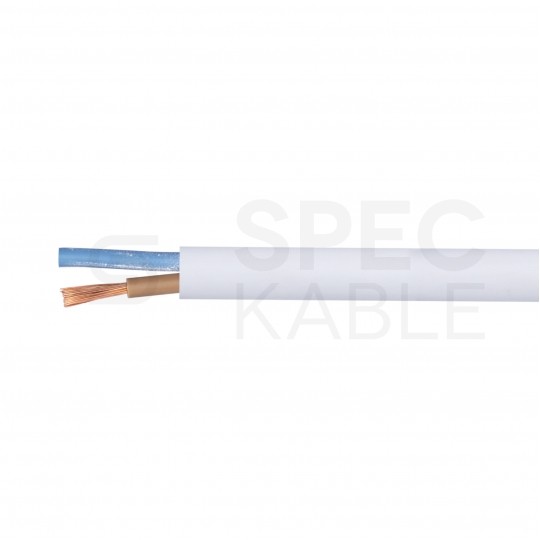 Kabel mieszkaniowy OMY / H03VV-F 2x1,5mm2 biały 300/300V giętki linka Mercor