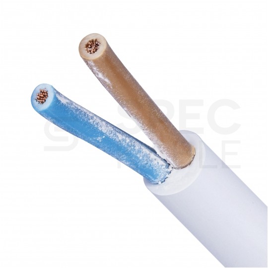 Kabel mieszkaniowy OMY / H03VV-F 2x1,5mm2 biały 300/300V giętki linka Mercor