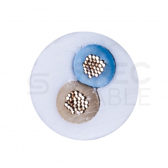 Kabel mieszkaniowy OMY / H03VV-F 2x1mm2 biały 300/300V giętki linka Mercor