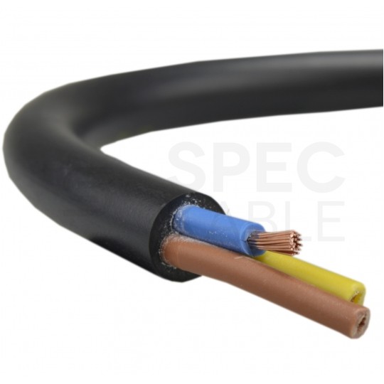 Kabel mieszkaniowy OMY / H03VV-F 3x0,5mm2 czarny 300/500V giętki linka Mercor
