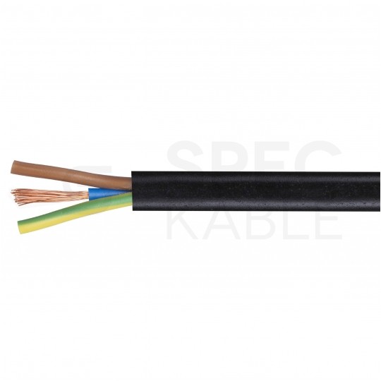 Kabel mieszkaniowy OMY / H03VV-F 3x0,75mm2 czarny 300/300V giętki linka Mercor