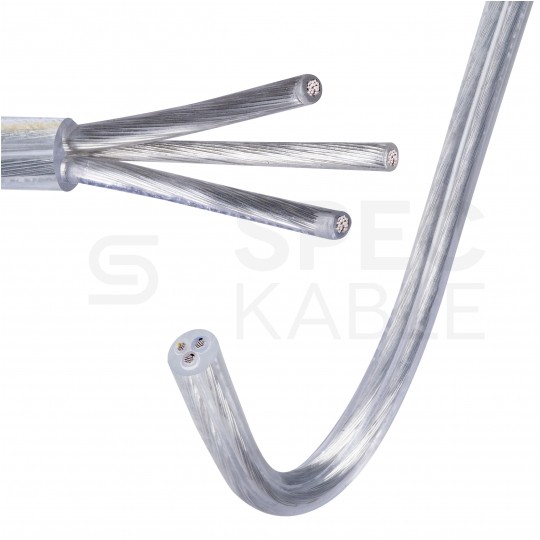 Kabel mieszkaniowy OMY / H03VV-F 3x0,75mm2 transparentny 300/300V giętki linka Alkri