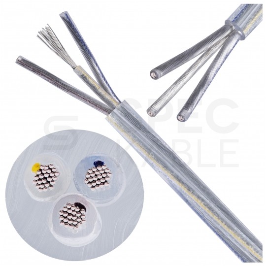 Kabel mieszkaniowy OMY / H03VV-F 3x0,75mm2 transparentny 300/300V giętki linka Alkri