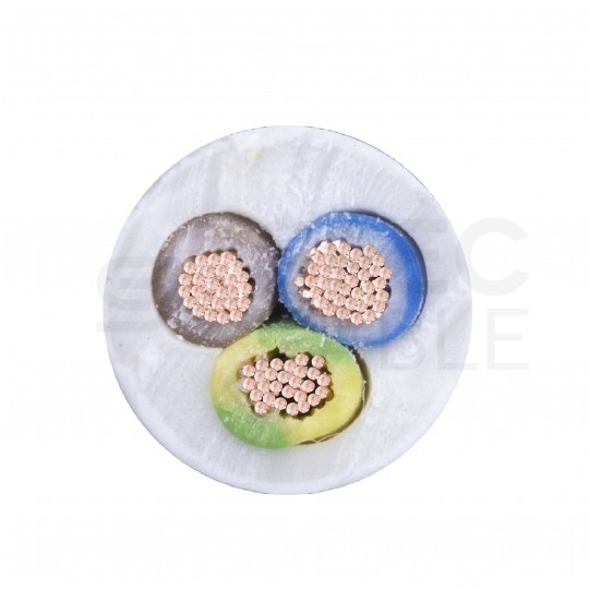 Kabel mieszkaniowy OMY / H03VV-F 3x1,5mm2 biały 300/300V giętki linka Elektrokabel