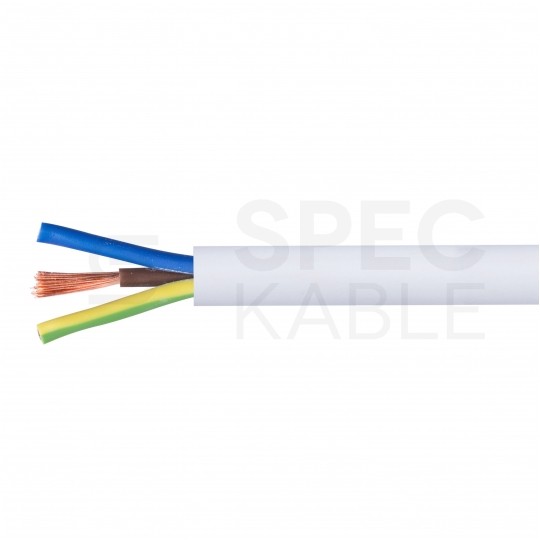 Kabel mieszkaniowy OMY / H03VV-F 3x1,5mm2 biały 300/300V giętki linka Elektrokabel