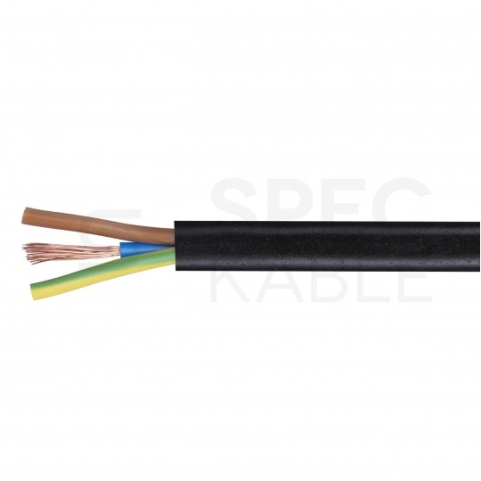 Kabel mieszkaniowy OMY / H03VV-F 3x1,5mm2 czarny 300/300V giętki linka Elektrokabel
