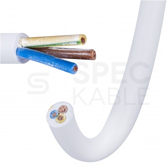 Kabel mieszkaniowy OMY / H03VV-F 3x1mm2 biały 300/300V giętki linka Mercor