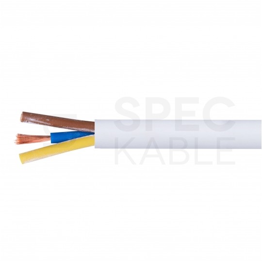 Kabel mieszkaniowy OMY / H03VV-F 3x1mm2 biały 300/300V giętki linka Mercor