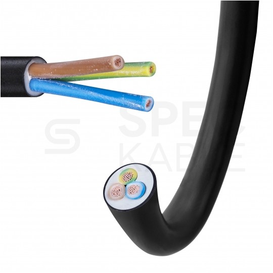 Kabel mieszkaniowy OMY / H03VV-F 3x1mm2 czarny 300/300V giętki linka Elektrokabel