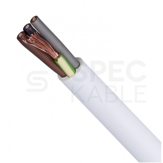 Kabel mieszkaniowy OMY / H03VV-F 4x0,5mm2 biały 300/300V giętki linka Elektrokabel