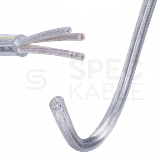 Kabel mieszkaniowy OMY / H03VV-F 4x0,75mm2 transparentny 300/300V giętki linka Alkri