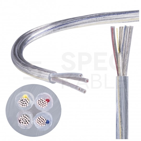 Kabel mieszkaniowy OMY / H03VV-F 4x0,75mm2 transparentny 300/300V giętki linka Alkri