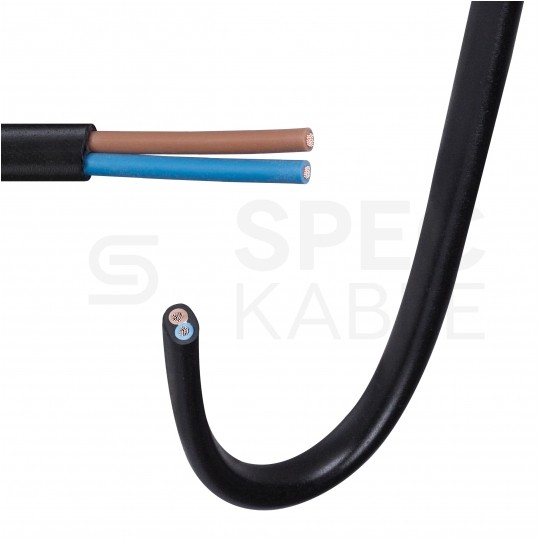 Kabel mieszkaniowy płaski OMYp / H03VVH2-F 2x0,5mm2 czarny 300/300V giętki linka Mercor