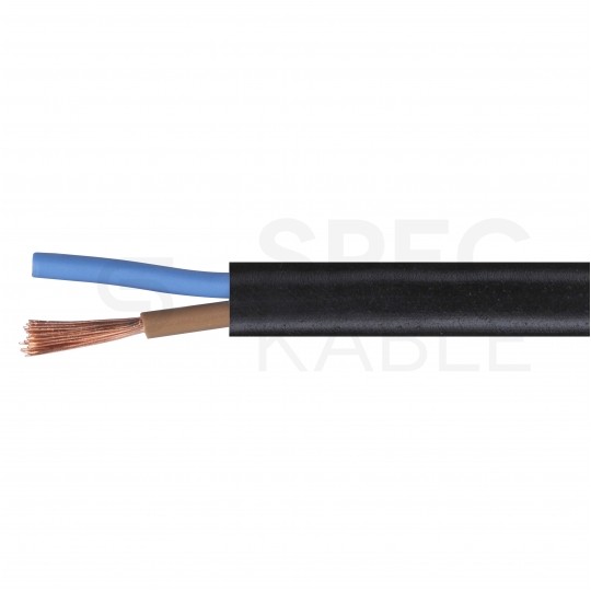 Kabel mieszkaniowy płaski OMYp / H03VVH2-F 2x0,5mm2 czarny 300/300V giętki linka Mercor