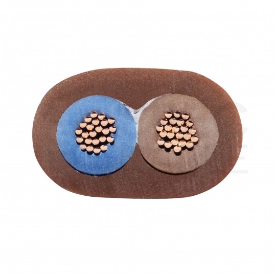 Kabel mieszkaniowy płaski OMYp / H03VVH2-F 2x0,75mm2 brązowy 300/300V giętki linka Mercor