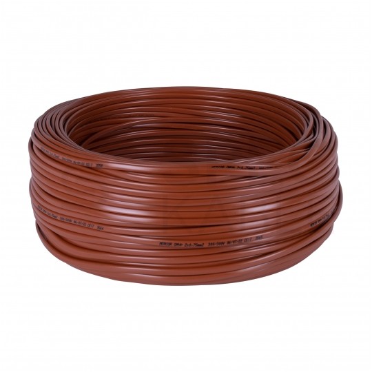 Kabel mieszkaniowy płaski OMYp / H03VVH2-F 2x0,75mm2 brązowy 300/300V giętki linka Mercor