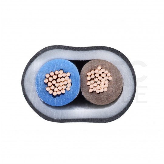 Kabel mieszkaniowy płaski OMYp / H03VVH2-F 2x1,5mm2 czarny 300/300V giętki linka Elektrokabel