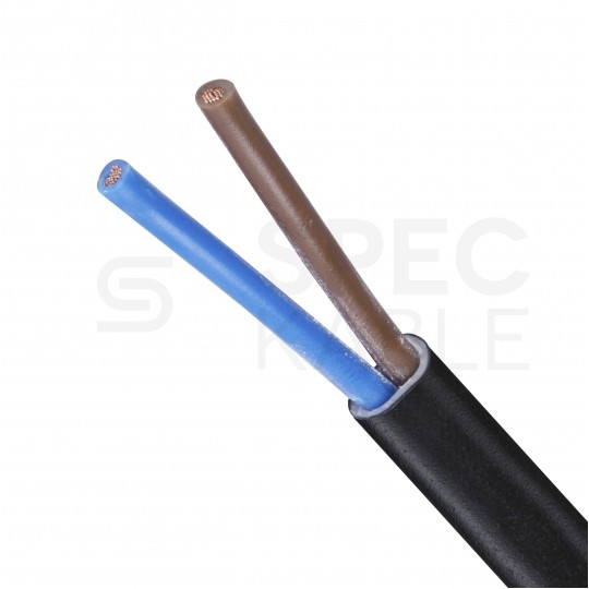 Kabel mieszkaniowy płaski OMYp / H03VVH2-F 2x1mm2 czarny 300/300V giętki linka Elektrokabel