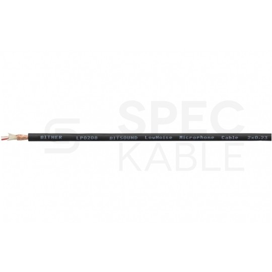 Kabel mikrofonowy BiTsound LowNoise 2x0,23mm2 Cu OFC zbalansowany czarny Bitner