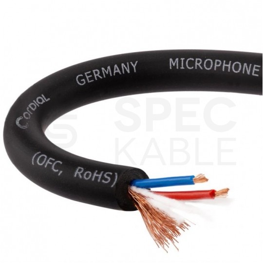 Kabel mikrofonowy CMK 222 2x0,22mm2 czarny zbalansowany Cordial