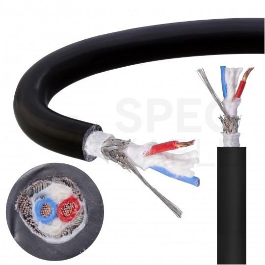 Kabel mikrofonowy MY204SW 2x0,22mm2 Cu zbalansowany czarny Klotz