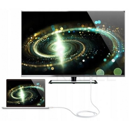 Kabel mini DisplayPort / HDMI FHD@60 (wtyk / wtyk) biały 1,8m