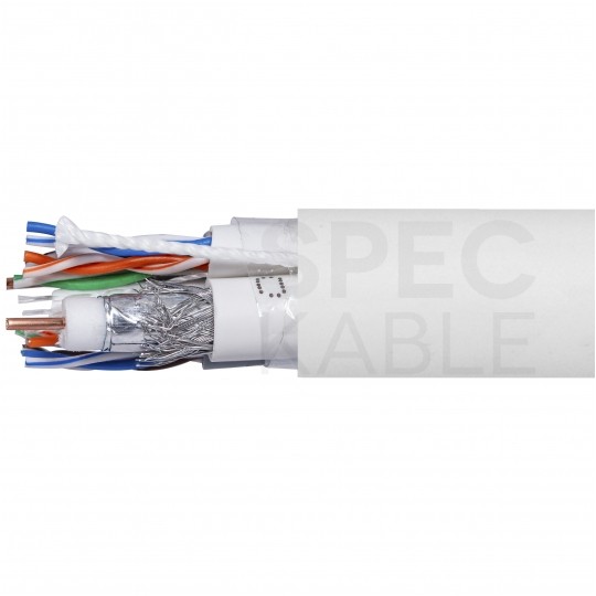 Kabel multimedialny tc’Multikabel 2x UTP kat.5e + 2x RG6 75ohm + 1x FO FTTH 2J SM 9/125 biały TC'EQ