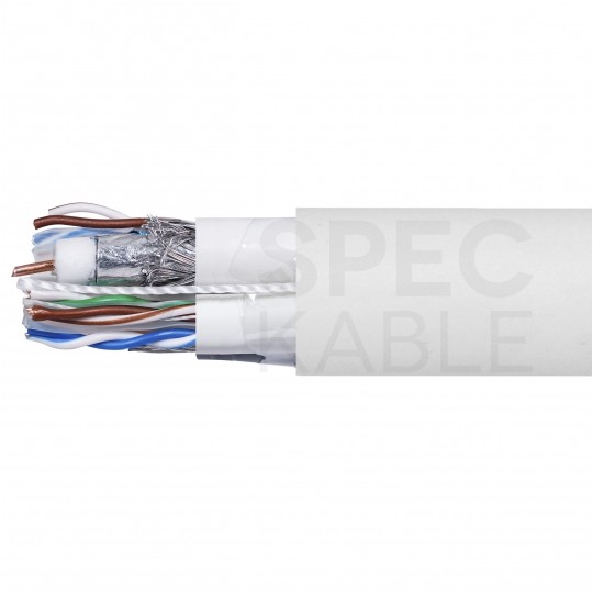 Kabel multimedialny tc’Multikabel PRO 2x UTP kat.6 + 2x RG6 75ohm + 1x FO FTTH 2J SM 9/125 biały TC'EQ