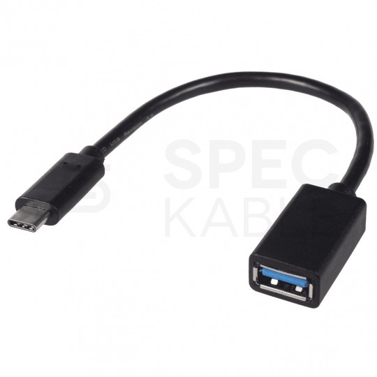 Kabel OTG Adapter USB 3.0 A / typ-C (gniazdo / wtyk) czarny 15cm