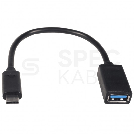 Kabel OTG Adapter USB 3.0 A / typ-C (gniazdo / wtyk) czarny 15cm