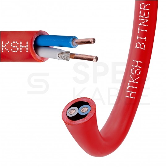Kabel przeciwpożarowy parowany HTKSH 1x2x0,8mm FE180 PH120 E90 czerwony 225V bezhalogenowy B2ca drut Bitner