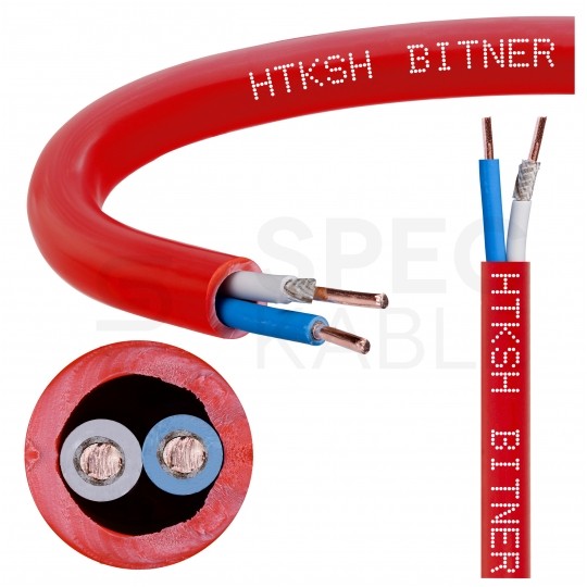 Kabel przeciwpożarowy parowany HTKSH 1x2x0,8mm FE180 PH90 E90 czerwony 225V bezhalogenowy B2ca drut Bitner