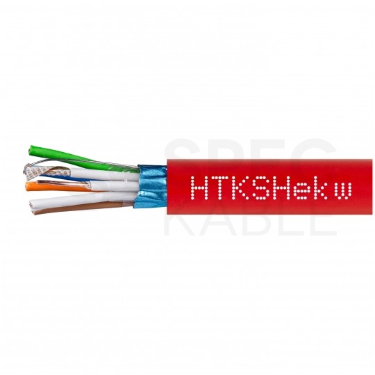 Kabel przeciwpożarowy parowany HTKSHekw 4x2x0,8mm FE180 PH90 E90 czerwony 225V ekranowany bezhalogenowy Cca drut Bitner