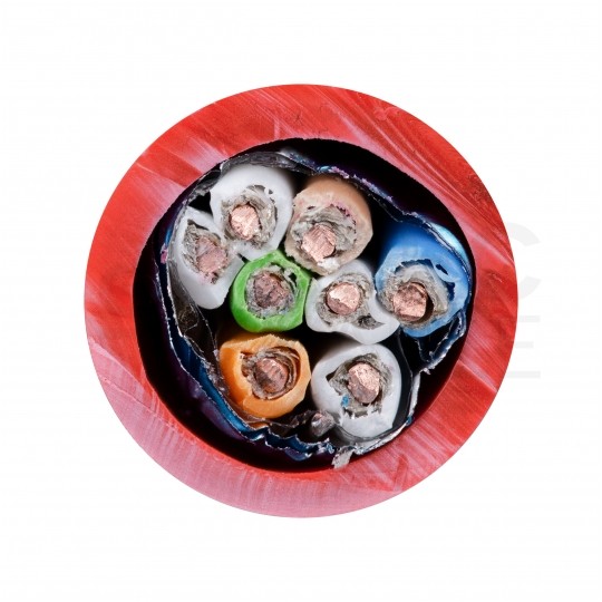 Kabel przeciwpożarowy parowany HTKSHekw 4x2x0,8mm FE180 PH90 E90 czerwony 225V ekranowany bezhalogenowy Cca drut Bitner