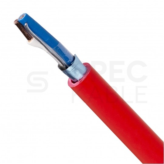 Kabel przeciwpożarowy parowany YnTKSYekw 1x2x1,0mm czerwony 150V ekranowany drut Bitner