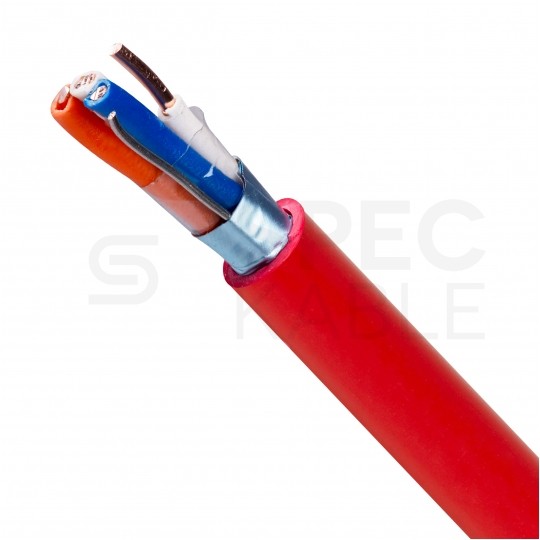 Kabel przeciwpożarowy parowany YnTKSYekw 2x2x0,8mm czerwony 150V ekranowany drut Bitner